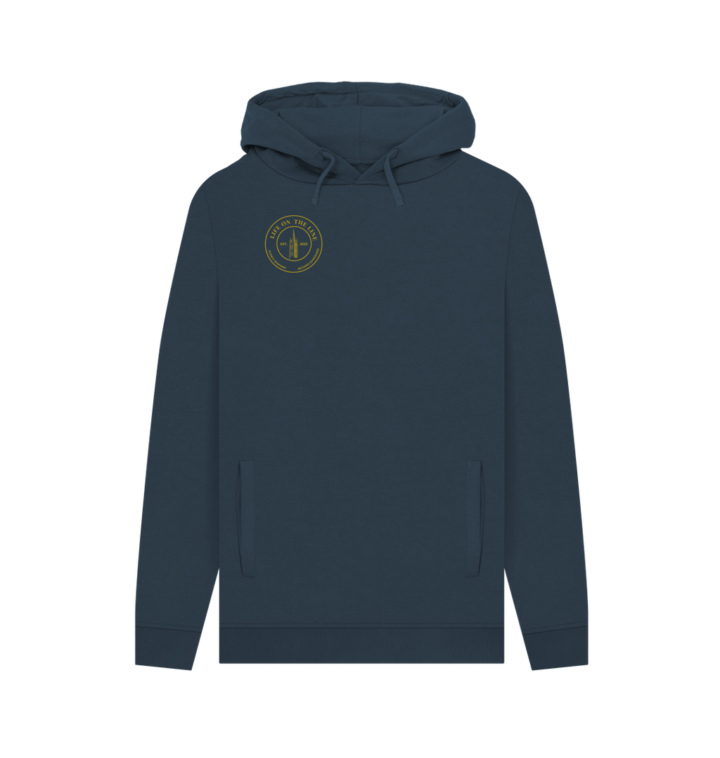 Navy Printed Hoody Front