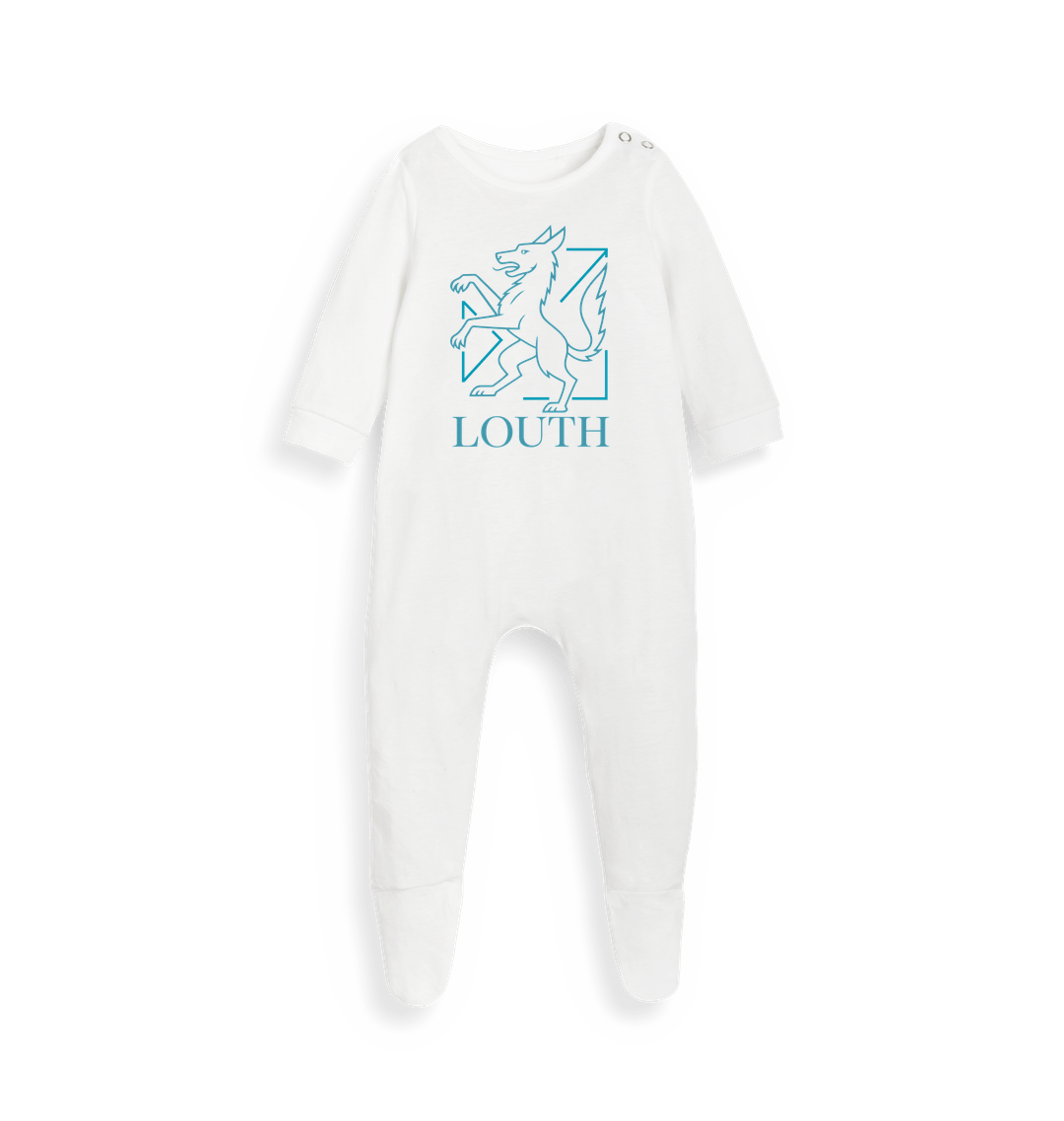 White Printed baby grow Front